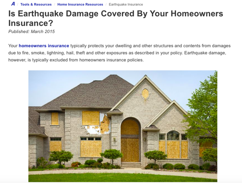 Top-rated earthquake insurance for homes in California