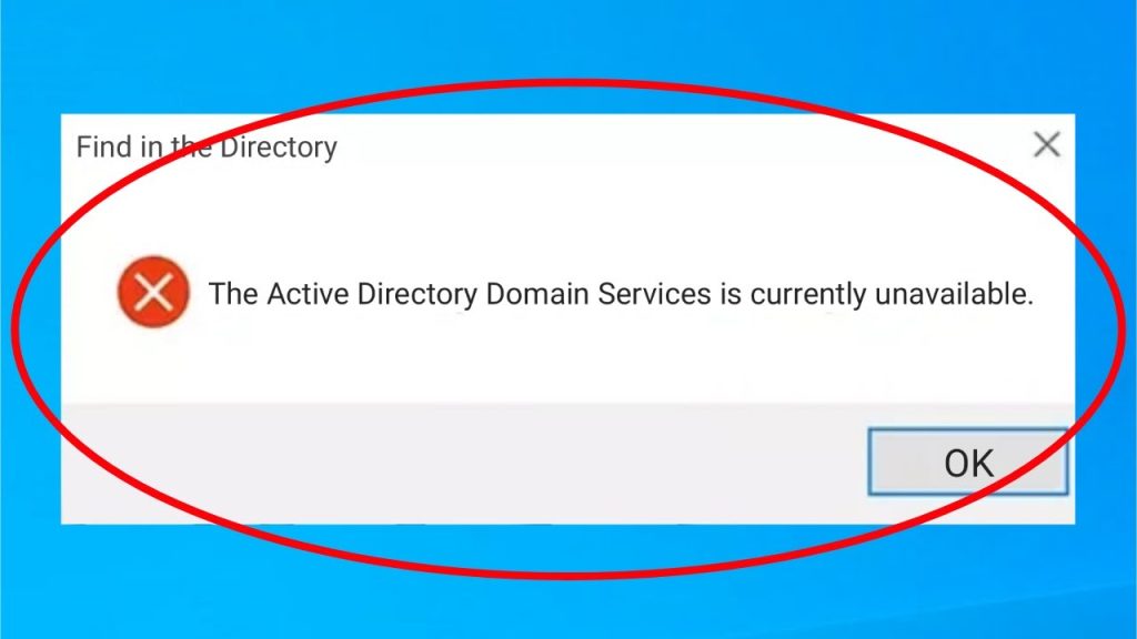 Directory active domain services unavailable currently windows fix microsoft software currentversion